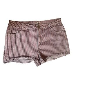 Vtg Y2K Jolt Stripe Stretch Dolphin Hem Micro Red White Blue Shorts 7 Americana